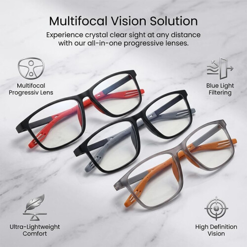 (Gray, -) Blauwlicht Blokkerende Leesbril - TR90 Frame, Antislip 1