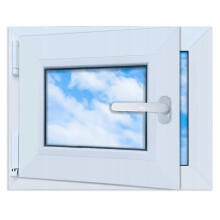 PVC-Fenster weiß 50x40 links, neues 500x400 mm Dreh-Kipp-Fenster mit Doppelverglasung
