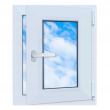 PVC-vindue hvid 50x60 HØJRE 500x600 mm vip-dreje dobbeltglas