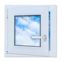PVC-Fenster weiß 50x50 LINKS neu 500x500 mm Dreh-Kipp-Doppelverglasung