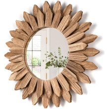 1pc Wall Mirror Decoration, 30cm Rural Retro Mirror, Style Decoration Makeup Room Wall Hanging Pendant