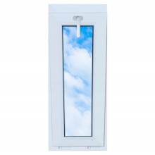 Hvidt PVC-vindue, vipbart, 40x100, nyt, 400x1000, dobbeltglas, vipbart