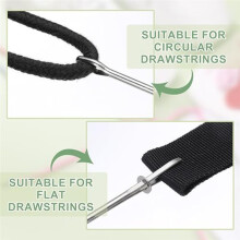Two Replacement Drawstrings with Two Easy Threaders, Suitable for Shorts, Jackets, Sweatpants, and Hoodies A