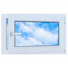 PVC-Fenster weiß 80x50 RECHTS, neues 800x500 mm Doppelglas-Dreh-Kipp-Fenster RU