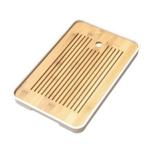 Dual Use Tea Set Dry Soaking Tray for Storage, Tea Set Tray for Water Storage and Drainage in Home Hotels