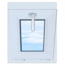 Hvidt PVC-vindue, vippebart, 40x50 cm, 400x500 mm, dobbeltglas, vippebart