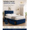 Modern Upholstered Bed with USB & Drawers Blue4FT6 8