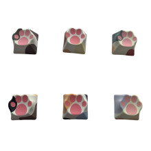 6Pcs PBT Dye Sublimations Keycaps With Cats-B cat paw mixed
