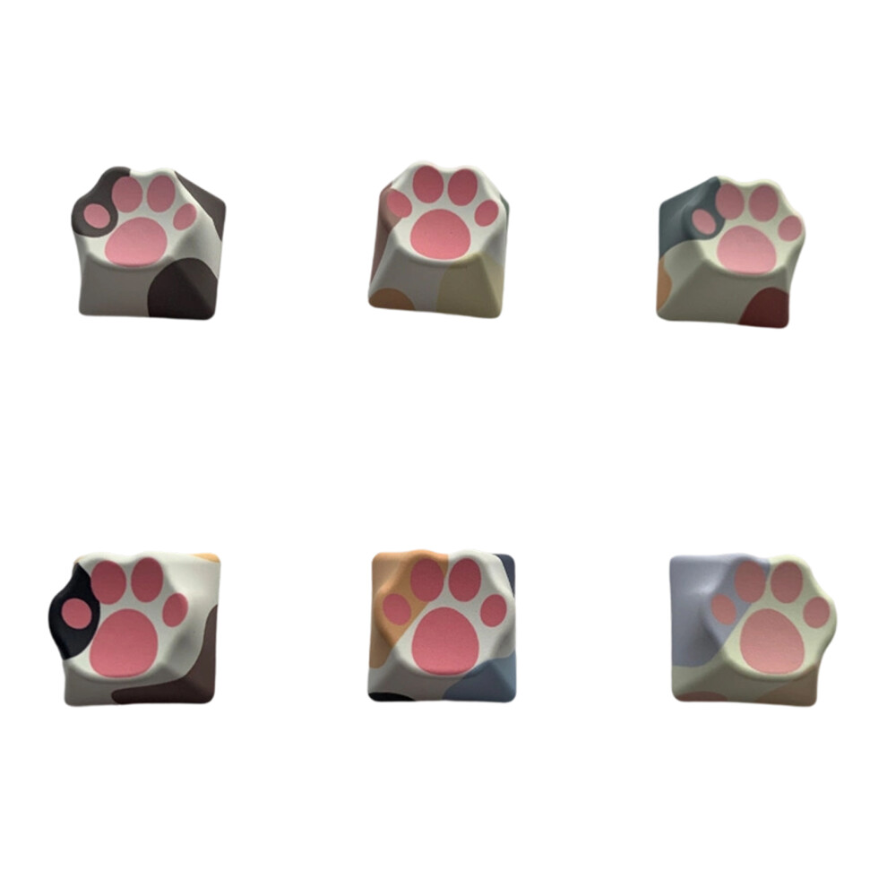 6Pcs Pbt Dye Sublimations Keycaps With Cats-B Cat Paw Mixed 7751001600029