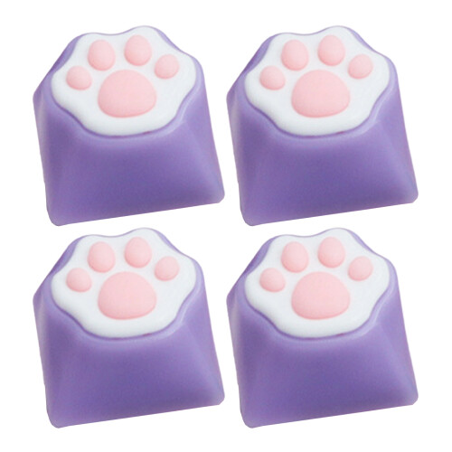 3D Profile Cute CatPaw Keycap Mechanical Keyboards-Dark purpl