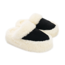 Pantoufles d'intérieur pour femmes, pantoufles blanches à tige en daim, pointure 39/40