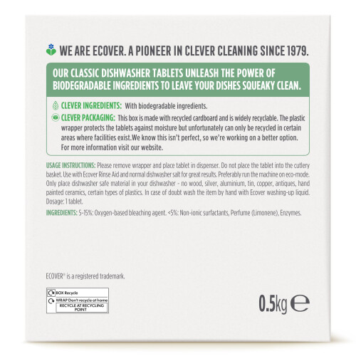 Ecover Ecover Classic Dishwasher Tablets, 0.5 kilograms 1