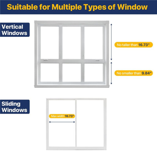 2X Adjustable AC Window Lock Bar, Small Window Security Bars for Child Safety, Window Stoppers for Vertical Sliding A 2