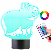 Gyerek Éjjeli Lámpa Capybara Capybara 16 LED 3D + Távirányító