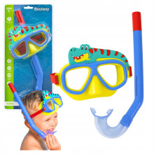 Equipo de buceo: Máscara, tubo, gafas de natación, dinosaurio