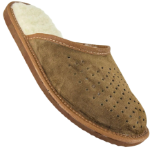Pantoufles d'hiver en cuir pour hommes, pantoufles chaudes pour l'hiver, taille 43