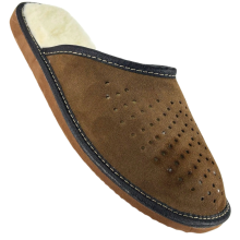 Pantoufles isolantes marron pour homme. Pantoufles d'intérieur confortables pour homme, pointure 46.