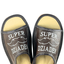 Pantoufles marron foncé pour homme, cadeau pour grand-père Super Grand-père 43