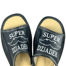 Pantoufles pour grand-père Pantoufles noires d'intérieur avec l'inscription « super grand-père » 43