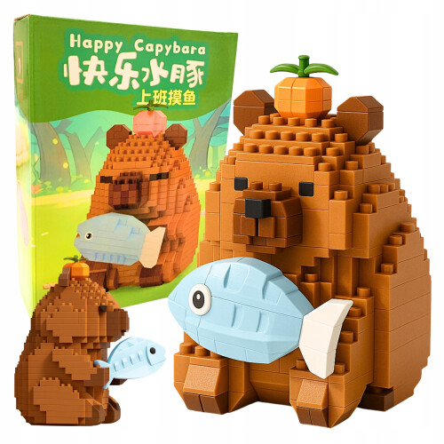 Capybara Bausteine Capybara Fisch Apfel Block Set Figur