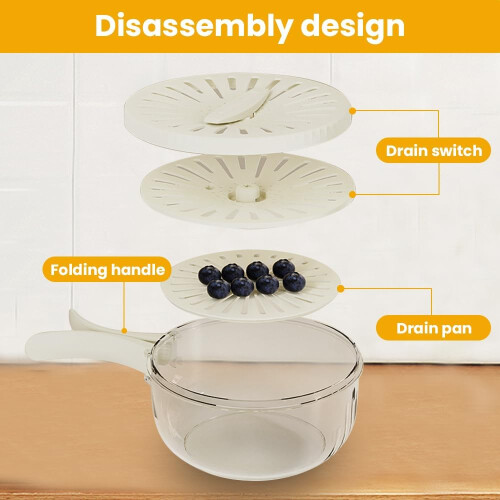 Multifunctionele Fruitwasbak - 2-in-1, Met Zeef 1