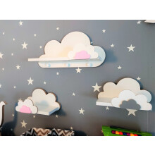 Set di 3 mensole FISIA Cloud con ganci - Elegance