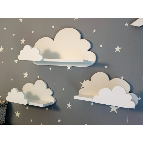 Ensemble de 3 étagères Cloud FANTASY EXTRA- Prestige, blanches