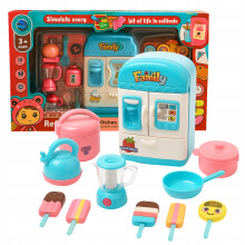 Spielküchenset, Spielzeugküche für Kinder, Kühlschrank, Eistöpfe