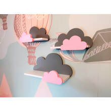 Set di 3 mensole Cloud Moli Galaxy - Grigio e Rosa