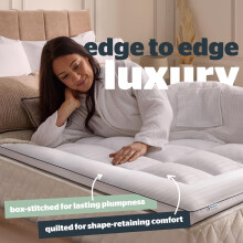 Silentnight Hotel Collection Mattress Topper - 5cm Thick Deep for Luxury Comfort - Filled with Finest Fibres to Rejuvenate Your Bed