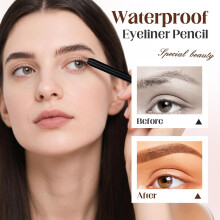 (Black, -) 2025 2 in 1 Eyeliner & Eyebrow Pencil, Longwear Light Brown