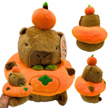 Capybara plüssjáték narancssárgával 25cm