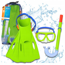Tauchset: Maske mit Schnorchel, Schwimmbrille + Flossen