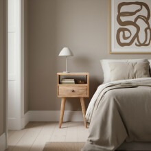 Danish Lamp Bedside with Drawer and Open Cubby
