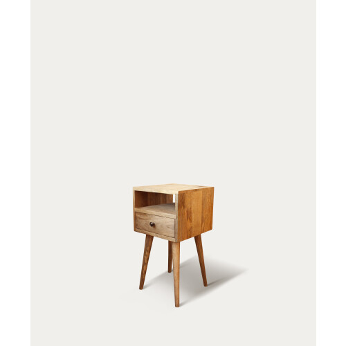 Danish Lamp Bedside with Drawer and Open Cubby 2