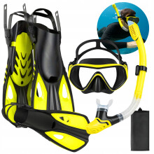 Máscara de buceo con aletas de snorkel para natación tallas 38-42