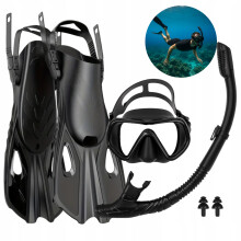 Máscara de buceo con aletas de snorkel para natación tallas 38-42