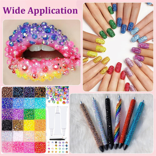 Strass AB multicolores pour embellissement de-24 carrés 1