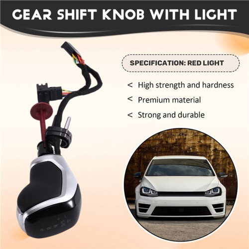 LED Gear Shift Knob Automatic Gearbox Transmission Shifter Handle with Red Light for   MK7  B8  Mk2 1