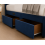 Modern Upholstered Bed with USB & Drawers Blue 6FT 5