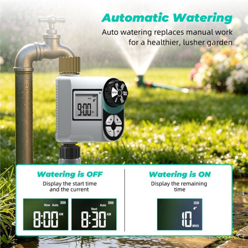 Garden Irrigation Controller Digital Sprinkler Brass Water Timer IP55 Waterproof Automatic Watering System for Yard Lawn 2
