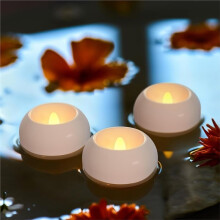 24Pack 6mm Flameless Led Floating Candles,Plastic Battery Operated Flickering Waterproof Tealights for Cylinder Vases