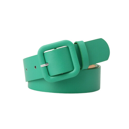 Ceinture à boucles carrées élégantes, couleur bonbon, pour-Vert