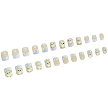 Spring Inspired Press On Nail Short Square Shape With Cute Chick