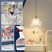 (2PCs) No Wipe Crystal Chandelier Cleaner Spray For Chandeliers Mirrors Glass Light Fixtures