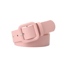 Ceinture élégante en PU pour femmes, avec boucles carrées-Rose