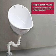 (70cm, yellow) Wall Mounted Waterless Urinal with Anti-Odor Drain Design Easy Installation