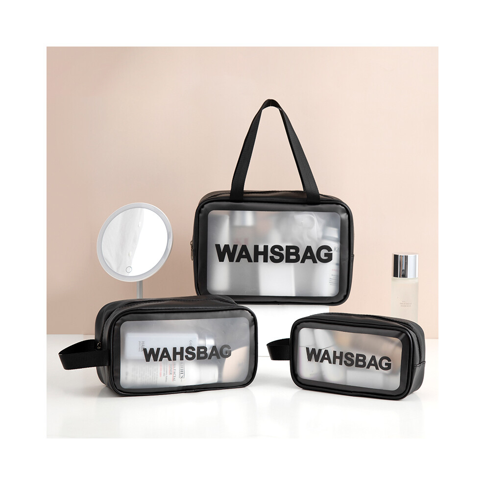 Stoyotu Large Capacity Makeup Bag Transparent Pvc Waterproof Travel Toiletry Bag Cosmetics Organizer Storage Tote Clear 3Pcs Wash Bags