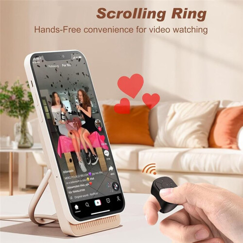 Scrolling Ring Remote Control for TikTok, Page Turner for Smartphone,Camera Shutter Short Video 2