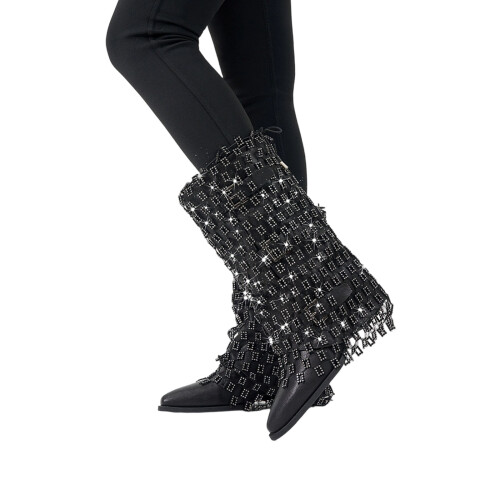 Modern See Through Boot Sleeves With Striking Stone-block